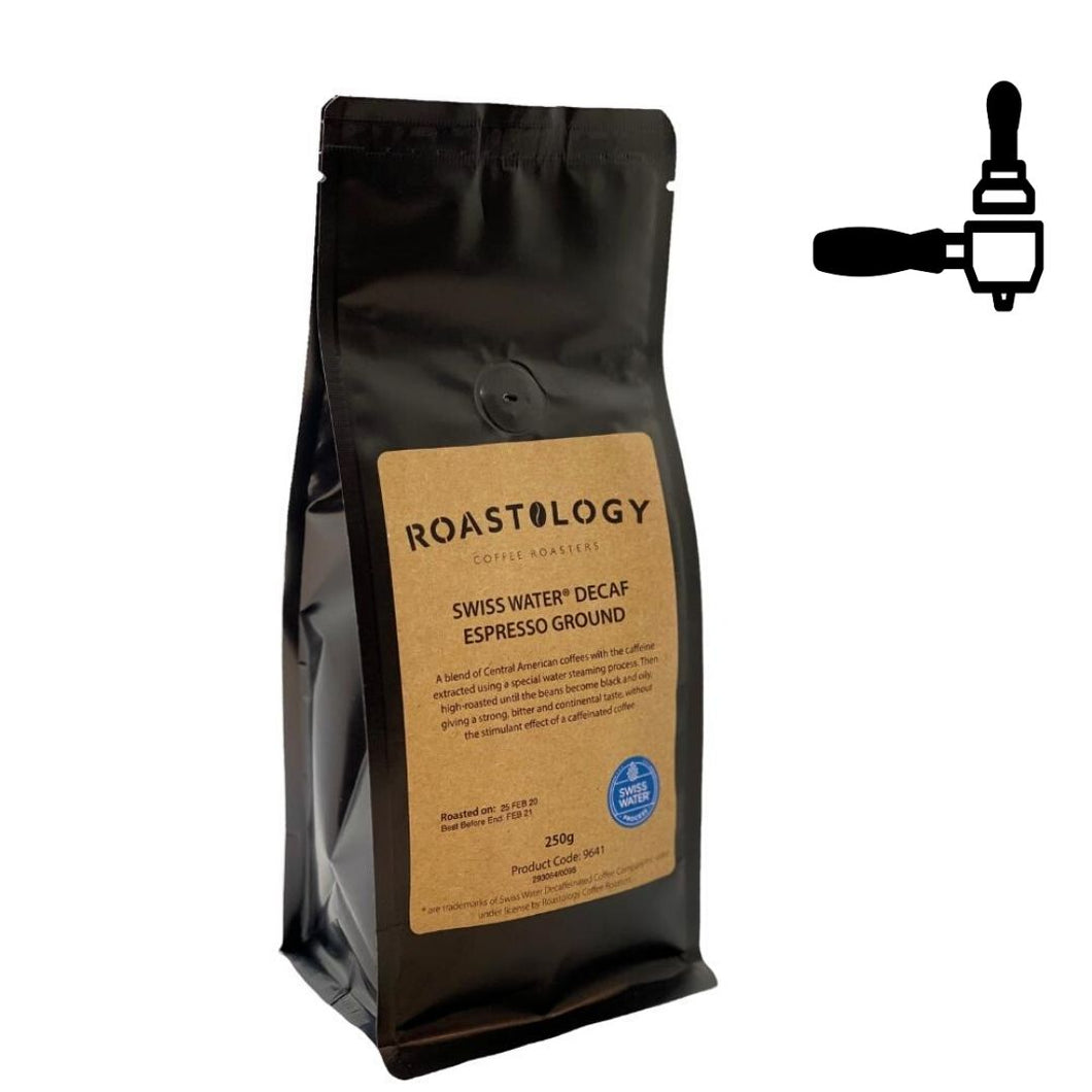 Roastology Swiss Water Decaff Espresso Ground Coffee x 250g