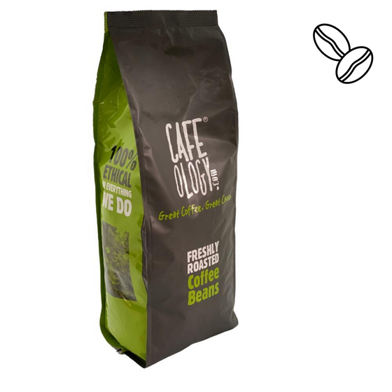 Cafeology Triple Certified Coffee Beans x 1kg Organic, Fairtrade & Rainforest Alliance