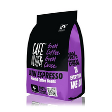 Cafeology Latin Espresso Roasted Coffee Beans, 227g bag. Fairtrade medium to dark roast